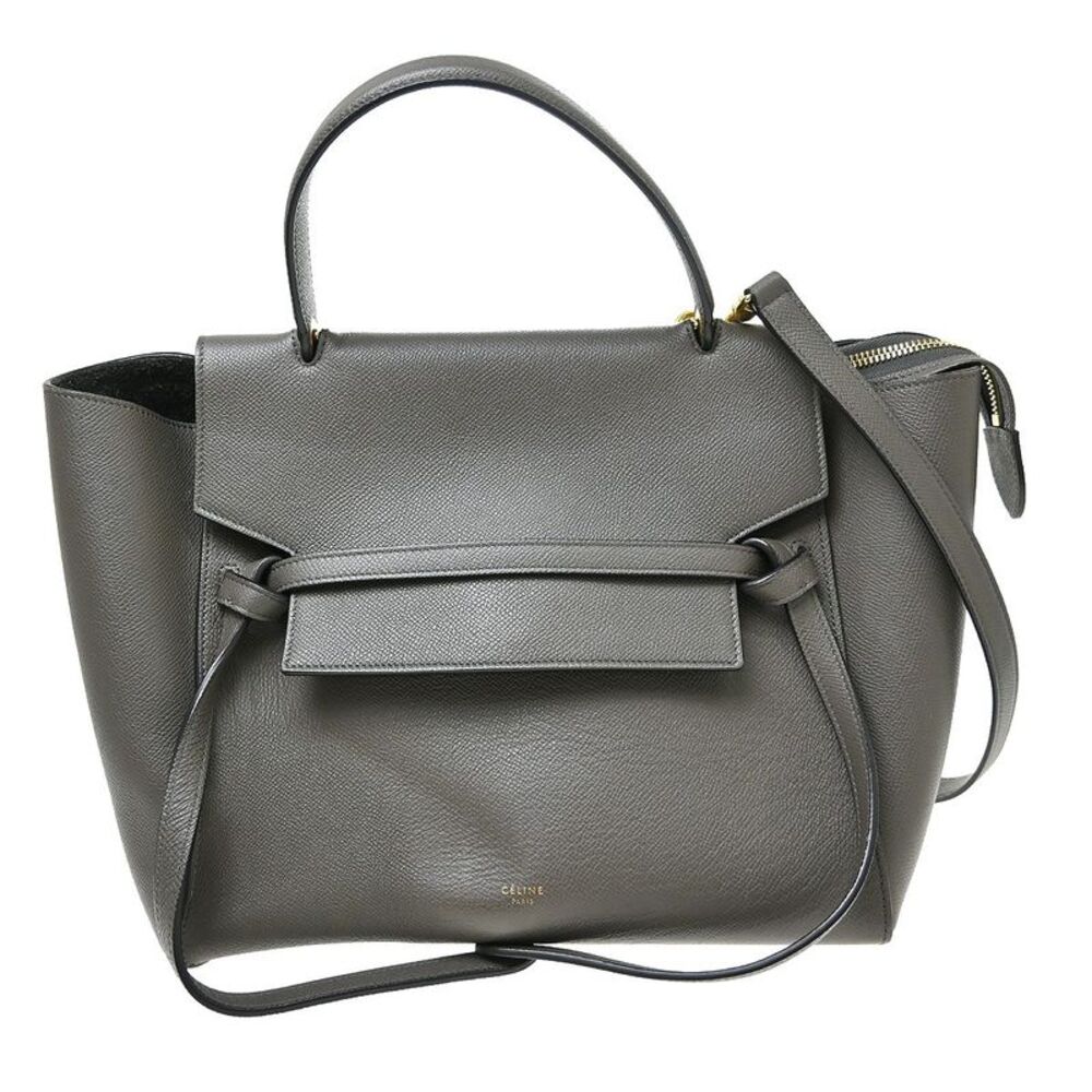 Celine Belt Leather Gray Leather Handbag